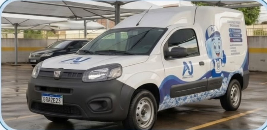 Veículo próprio de entrega da AJ Fábrica de Gelo